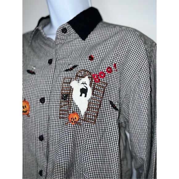 Women’s Halloween Festive Button Down VTG MEDIUM - Picture 5 of 8